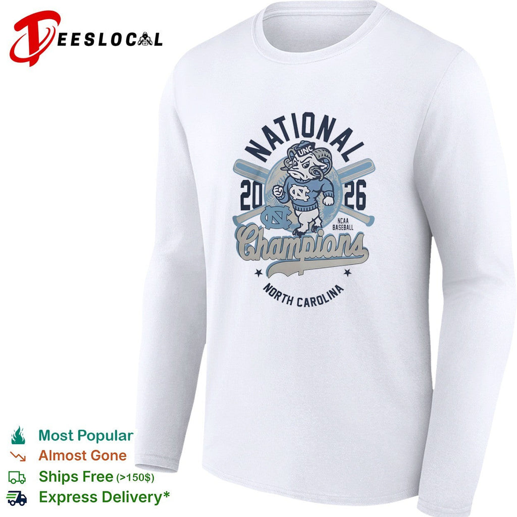 National 2026 Champions North Carolina Tar Heels NCAA Baseball mascot shirt Unisex