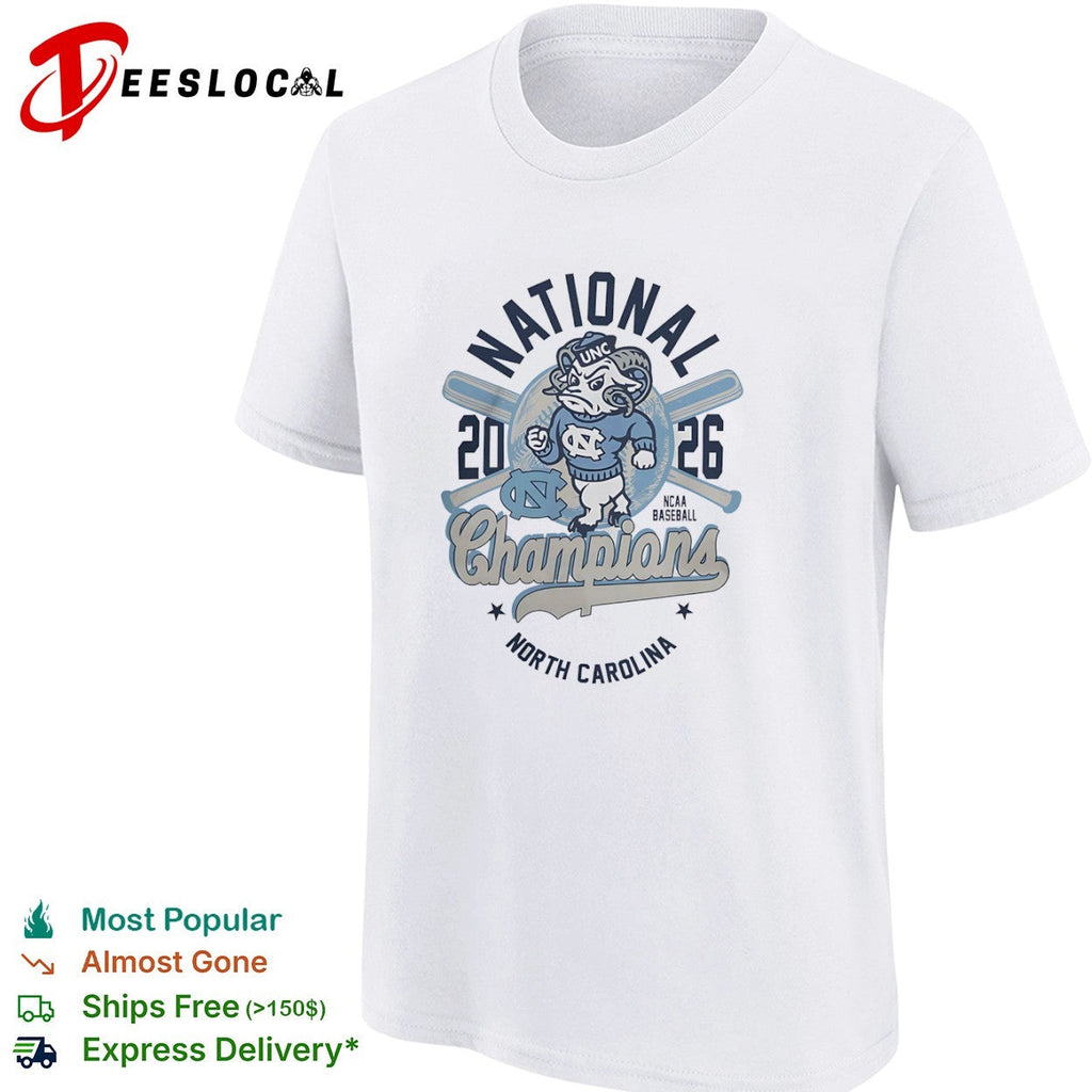 National 2026 Champions North Carolina Tar Heels NCAA Baseball mascot shirt Unisex