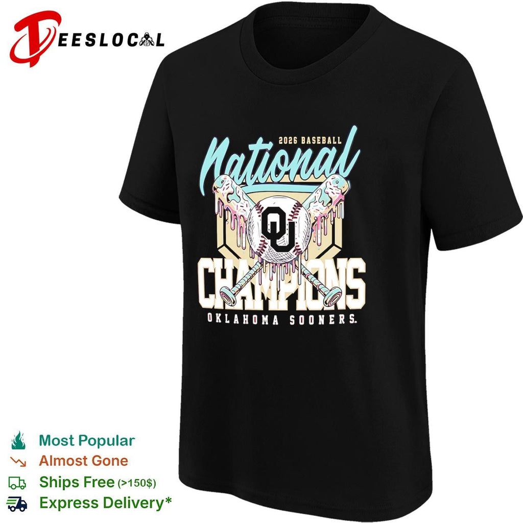 National Champions 2026 Oklahoma Sooners Baseball Melting Ice Cream shirt Unisex