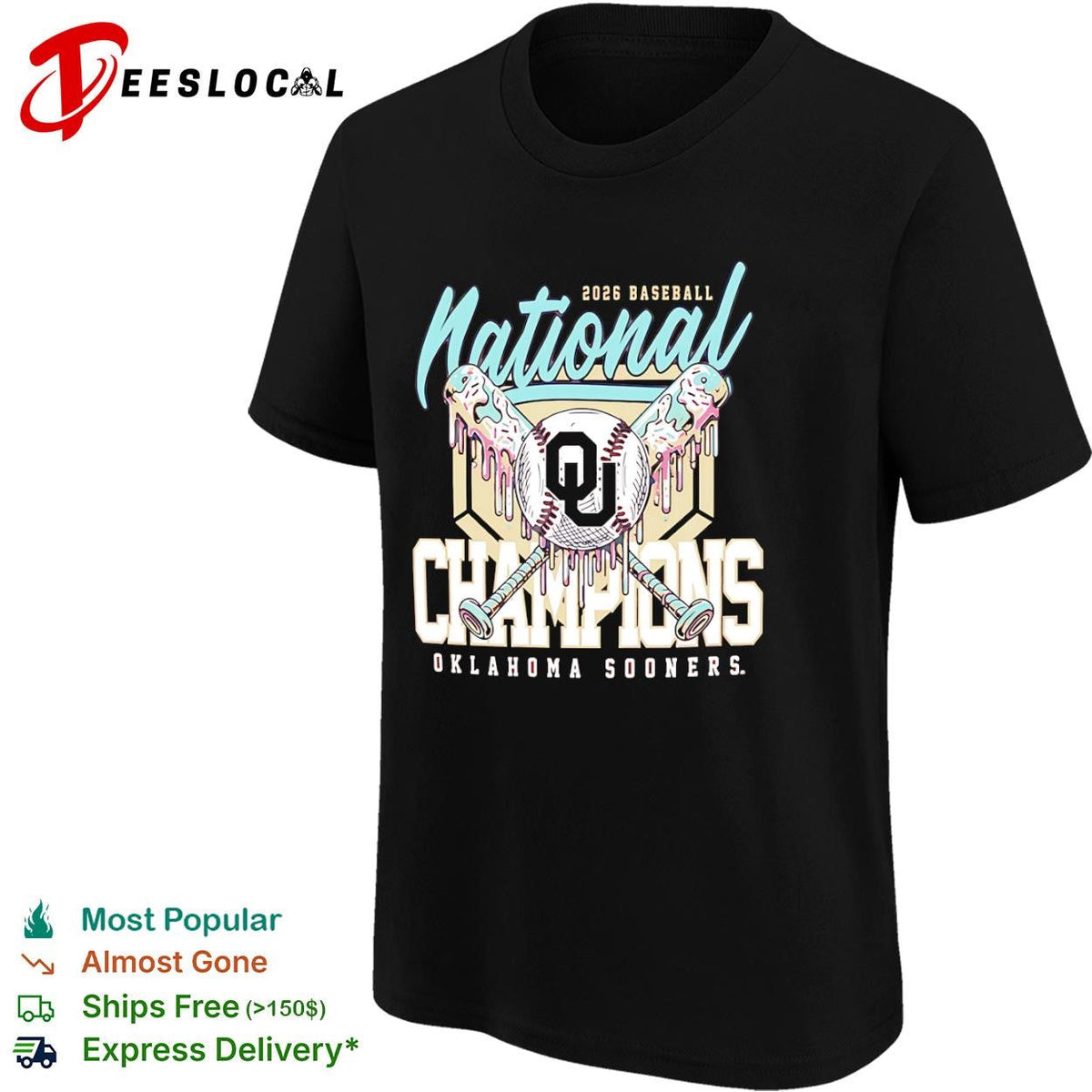 National Champions 2026 Oklahoma Sooners Baseball Melting Ice Cream shirt Unisex