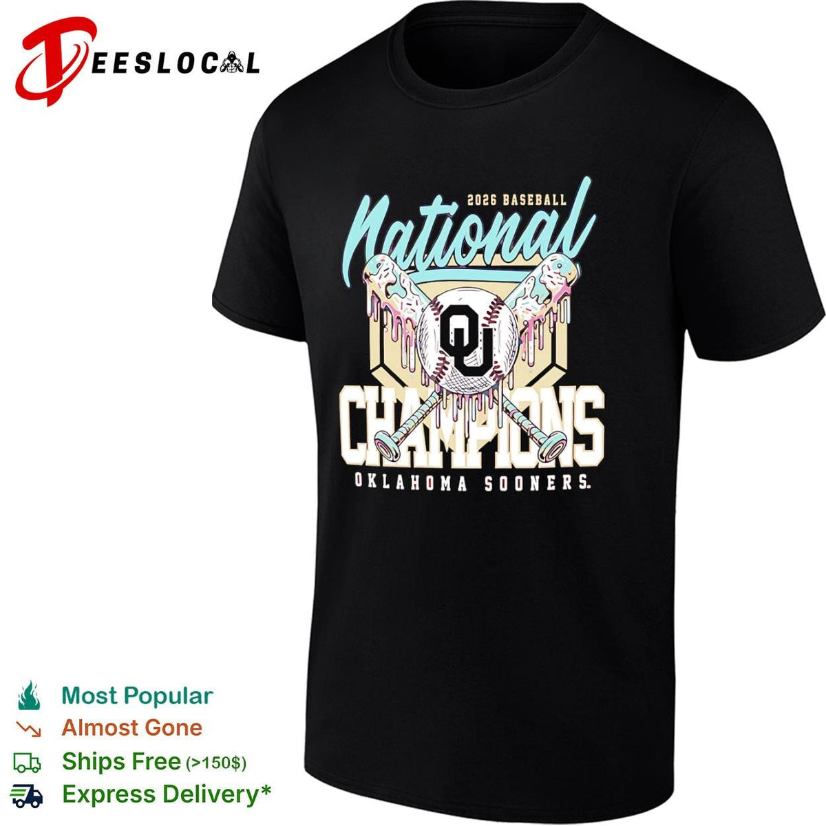 National Champions 2026 Oklahoma Sooners Baseball Melting Ice Cream shirt Unisex