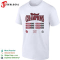 National Champions Alabama Georgia North Carolina Oklahoma Sooners Baseball shirt Unisex