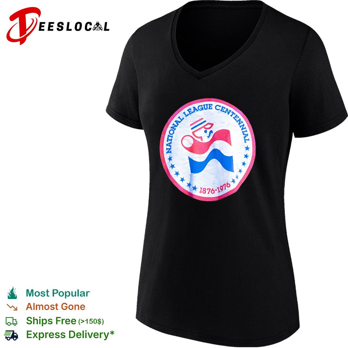 National League Centennial 1876 1976 Major League Baseball shirt Unisex
