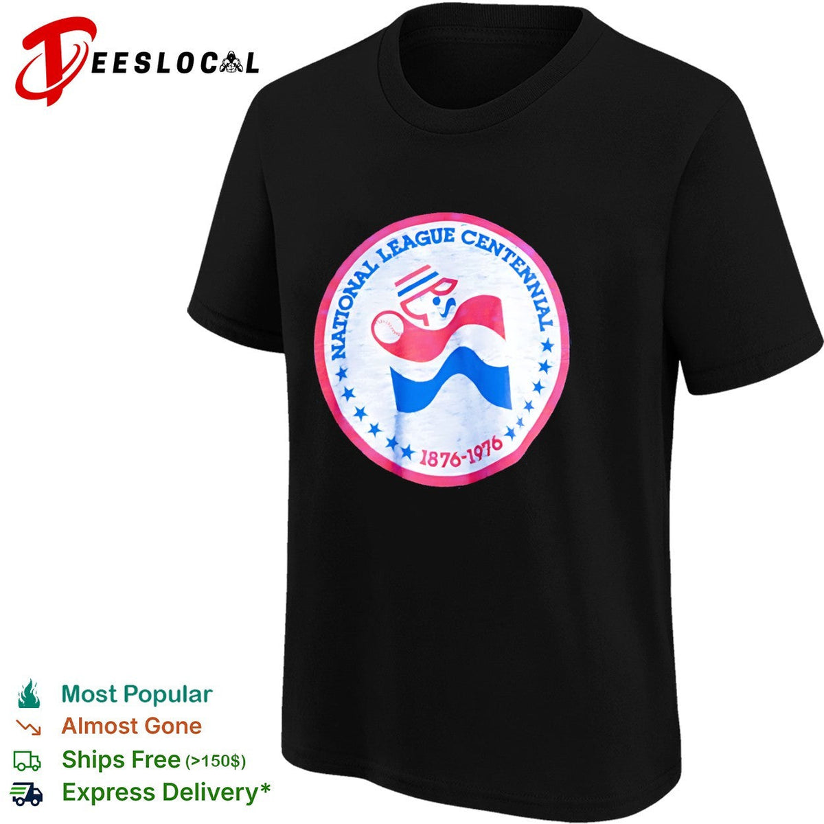 National League Centennial 1876 1976 Major League Baseball shirt Unisex