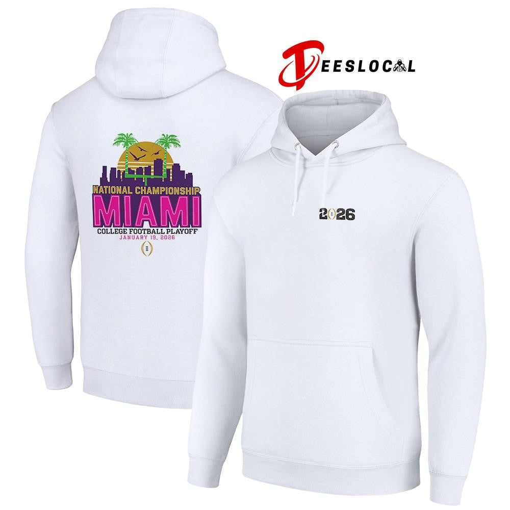 National championship Miami college football playoff city skyline neon graphic shirt Unisex