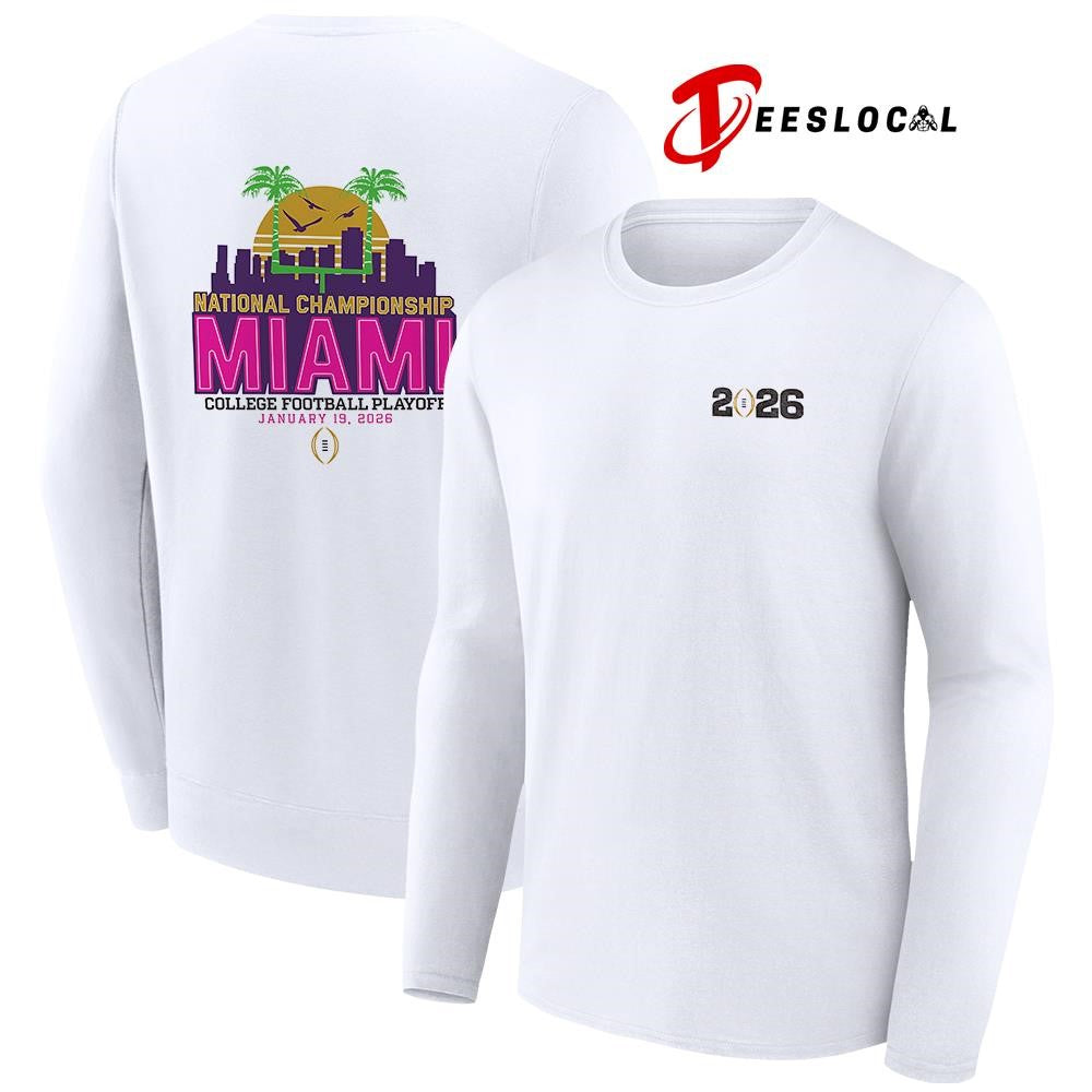 National championship Miami college football playoff city skyline neon graphic shirt Unisex