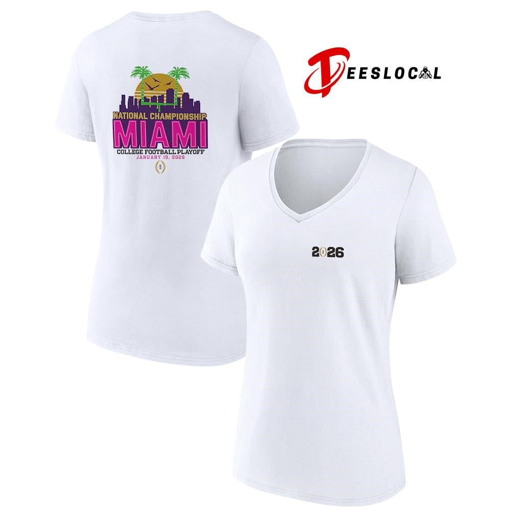 National championship Miami college football playoff city skyline neon graphic shirt Unisex