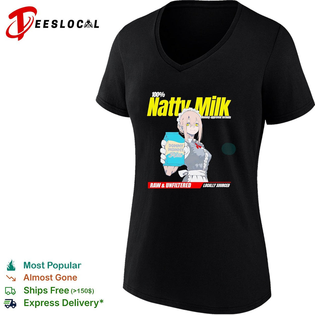 Natty Milk 100 percent mommy approved formula anime maid character shirt Unisex