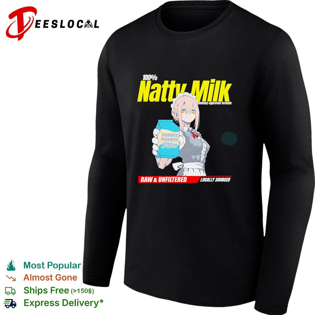 Natty Milk 100 percent mommy approved formula anime maid character shirt Unisex