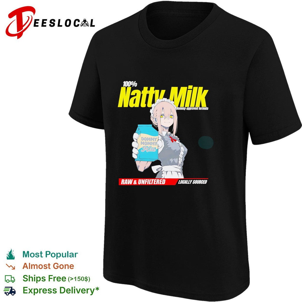 Natty Milk 100 percent mommy approved formula anime maid character shirt Unisex