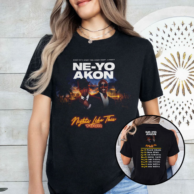 Ne-Yo Akon Nights Like This Tour 2026 Shirt Unisex