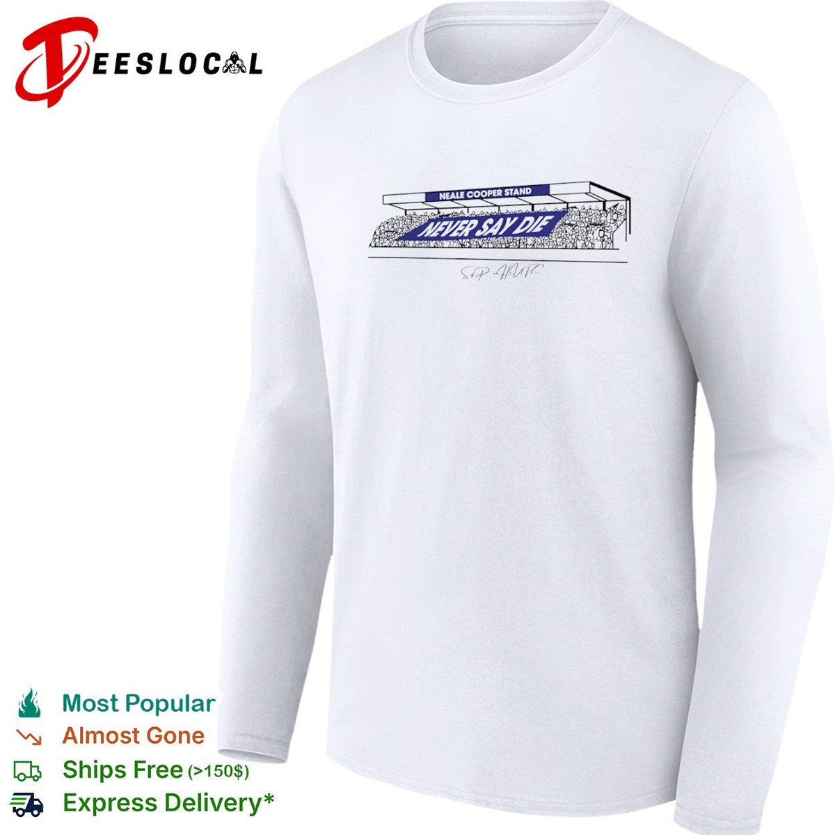 Neale Cooper Stand Never Say Die Hartlepool United Football Club HUFC shirt Unisex