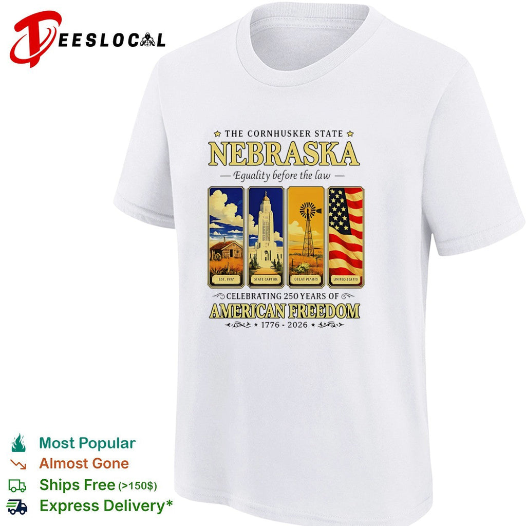 Nebraska The Cornhusker State Equality before the law Celebrating 250 Years shirt Unisex