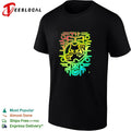 Neon cat circuit board cyber tech colorful art shirt Unisex