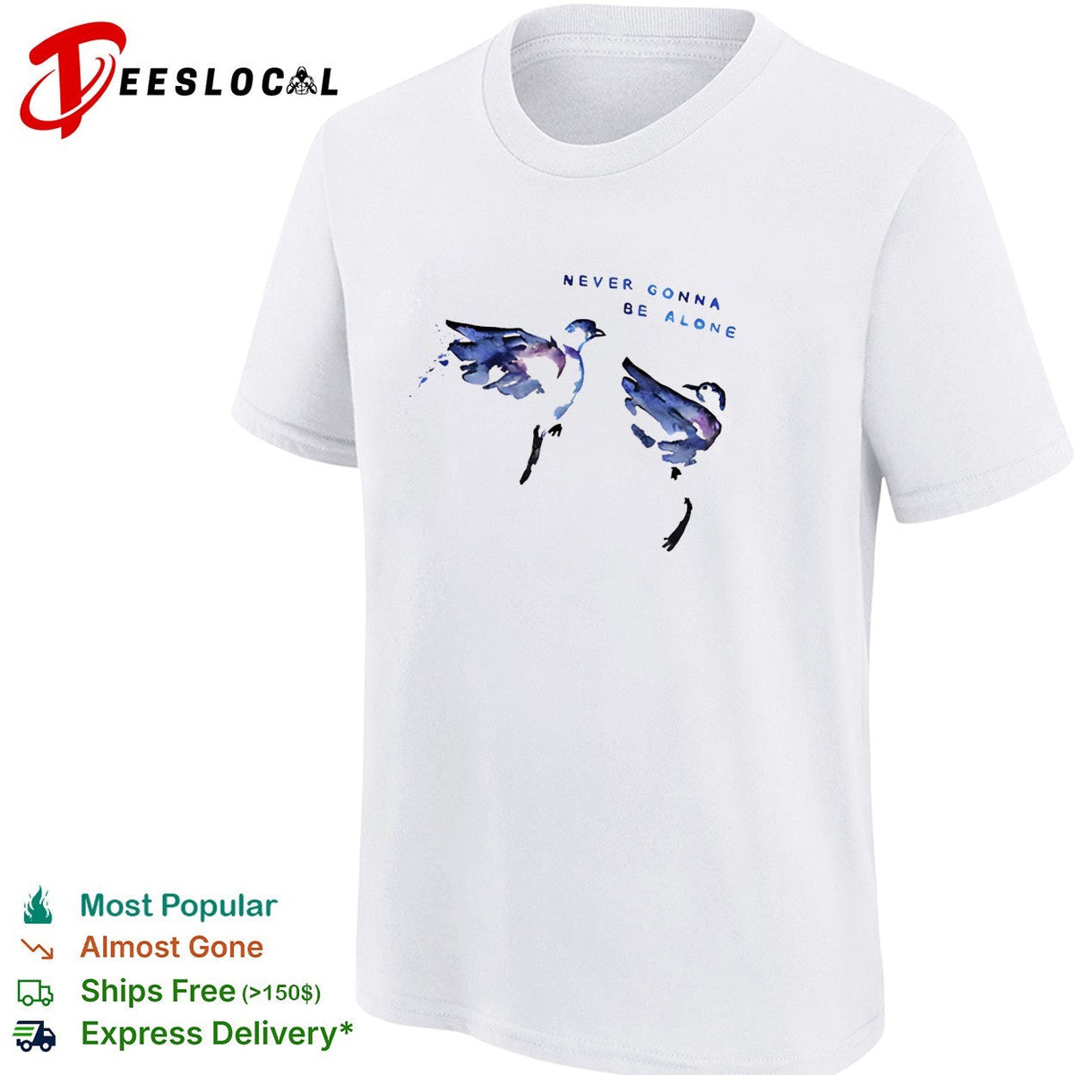 Never gonna be alone watercolor birds shirt Unisex