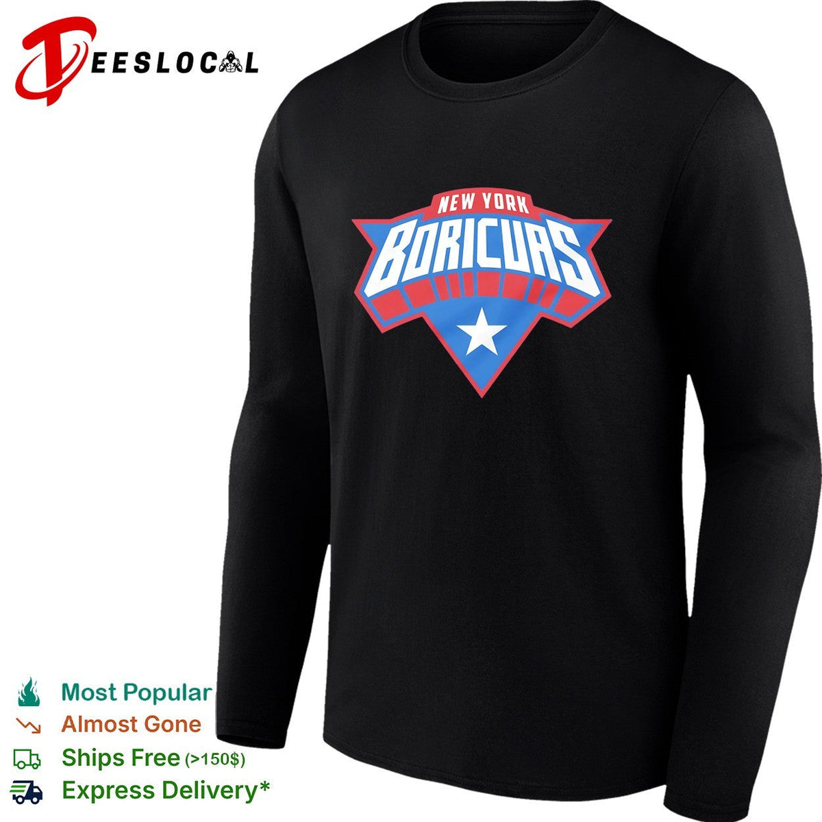 New York Boricuas Puerto Rico star diamond logo bold fan art shirt Unisex