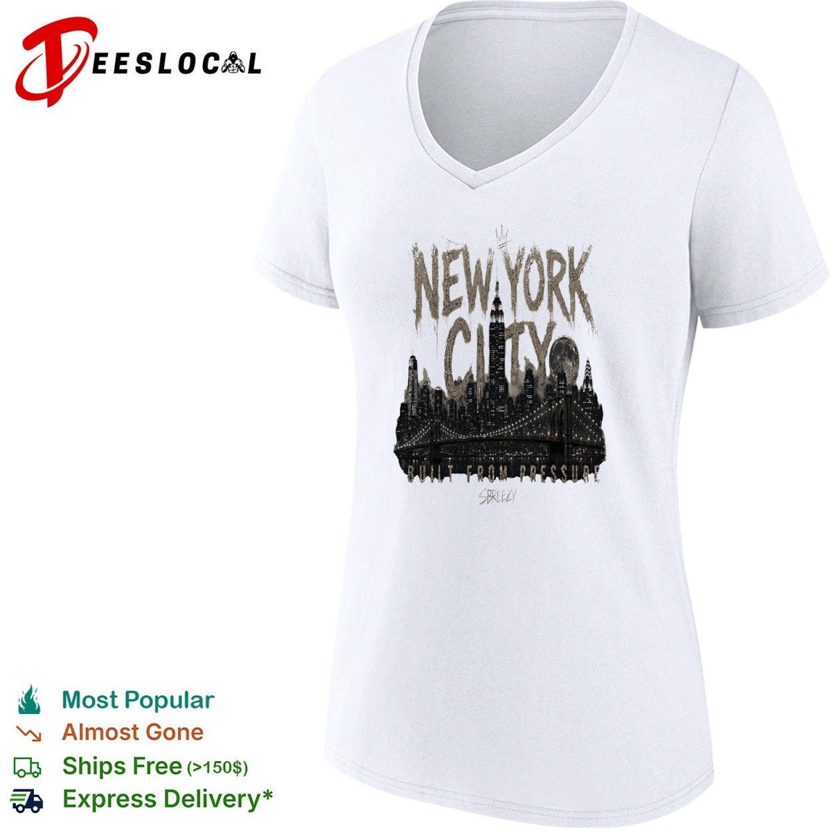 New York City Built From Pressure Sbreezy Skyline Manhattan Empire State shirt Unisex