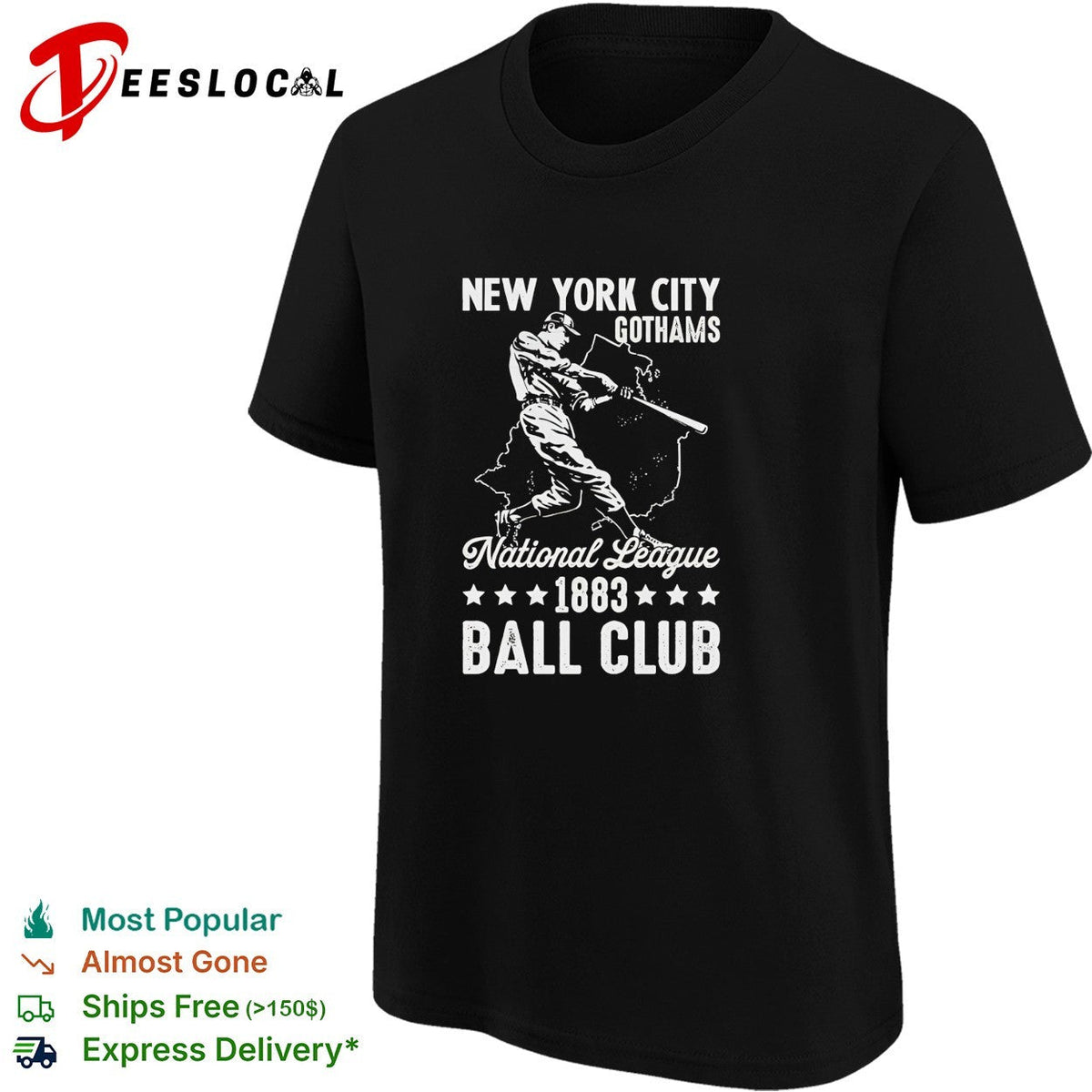 New York City Gothams 1883 National League Ball Club Baseball Player Sport shirt Unisex
