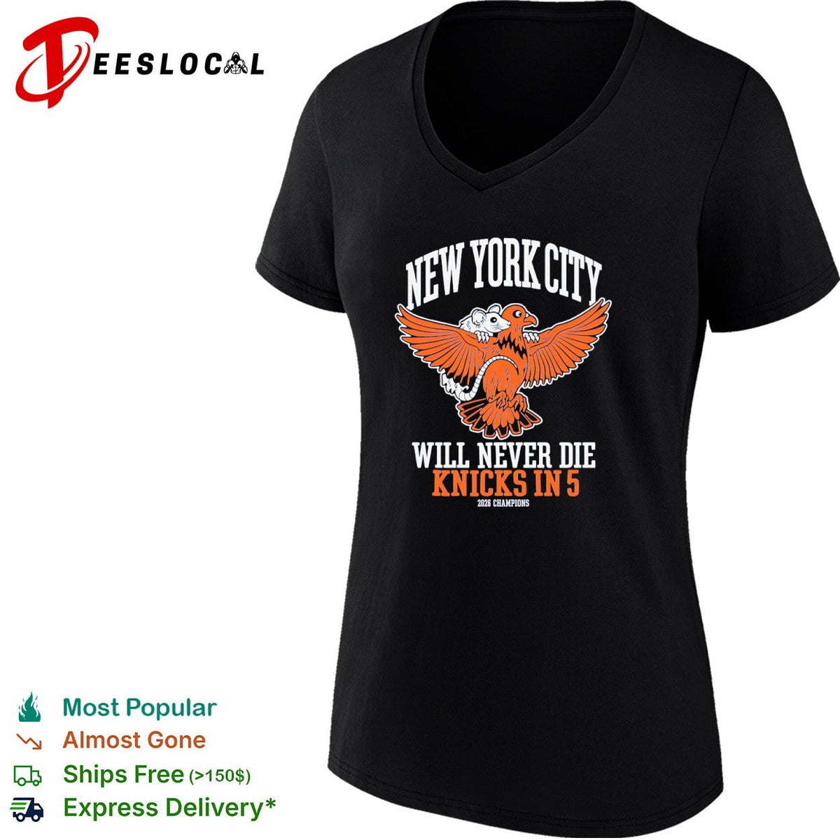 New York City Will Never Die Knicks in 5 2026 Champions Rat Bird shirt Unisex