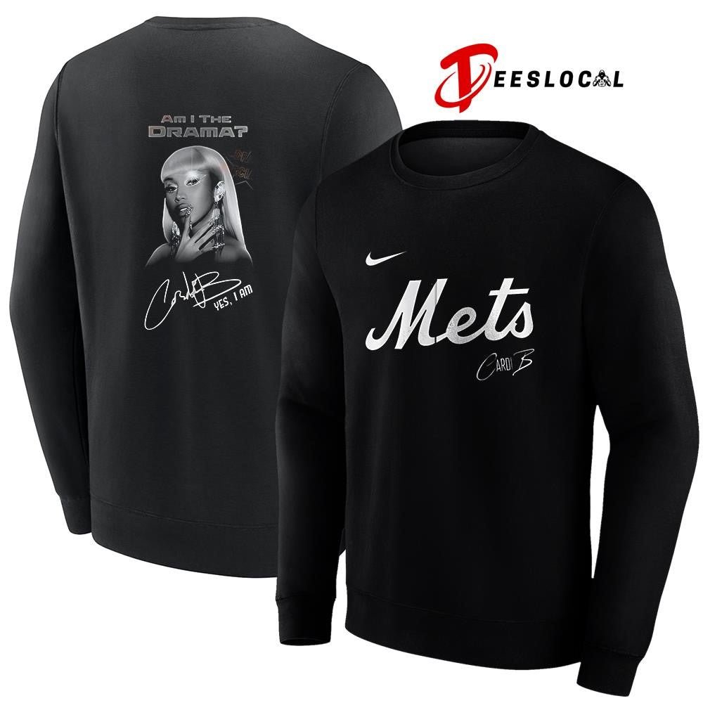 New York Mets Cardi B Am I The Drama yes I am album signature portrait shirt Unisex