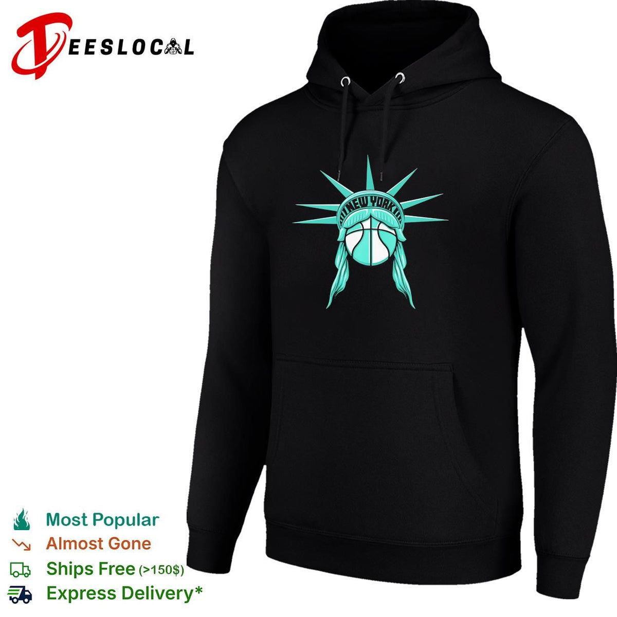 New York basketball Statue of Liberty star emblem teal logo shirt Unisex