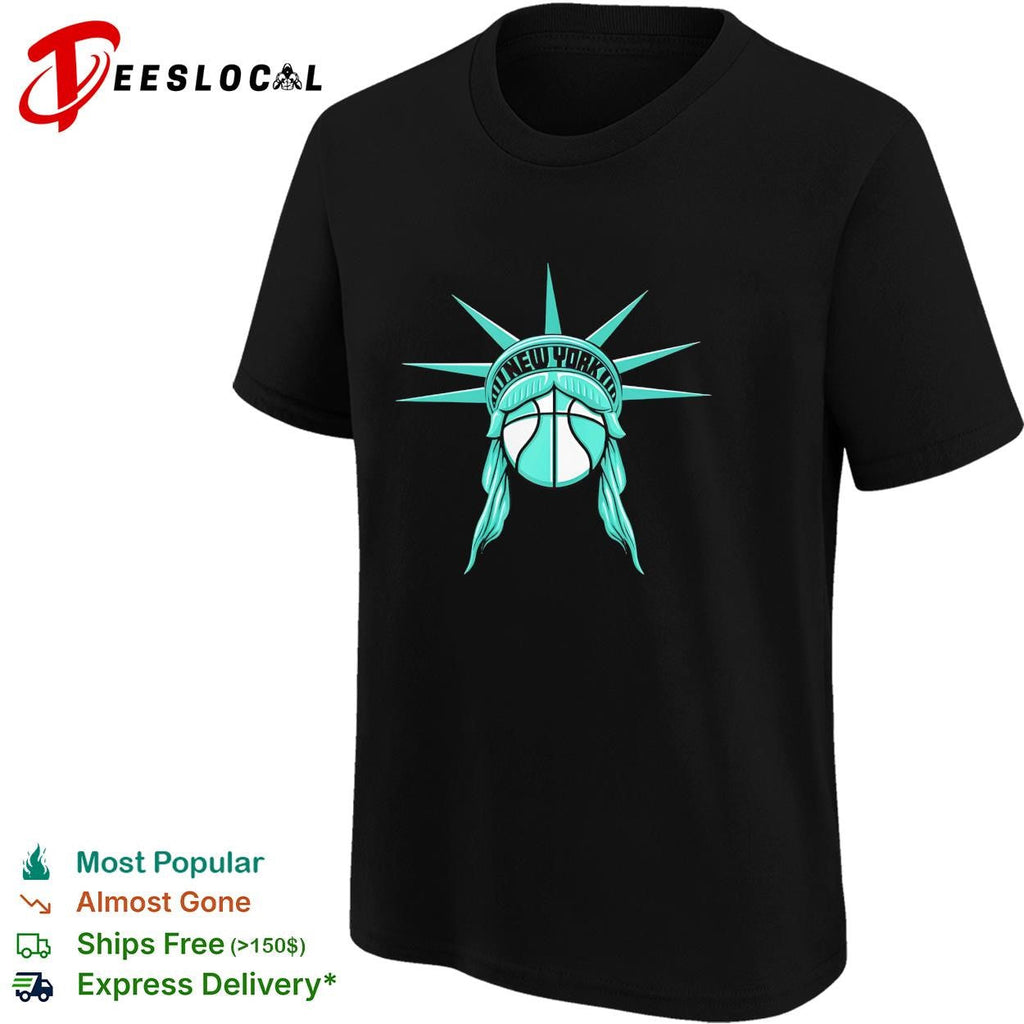 New York basketball Statue of Liberty star emblem teal logo shirt Unisex