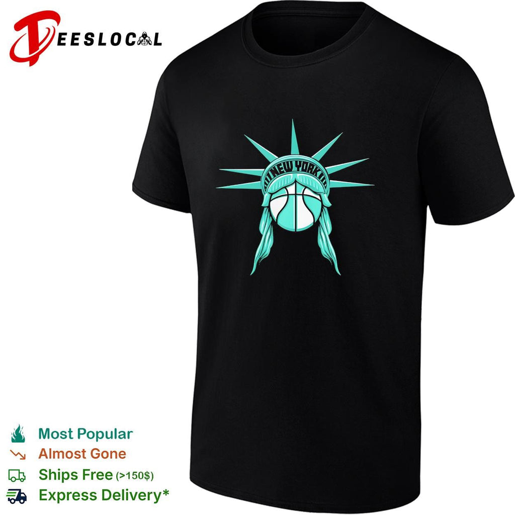 New York basketball Statue of Liberty star emblem teal logo shirt Unisex