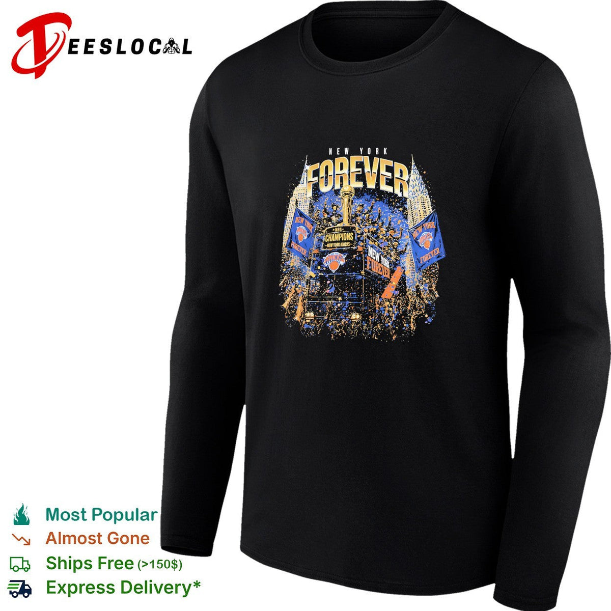 New York forever Knicks champions skyline night fireworks graphic shirt Unisex