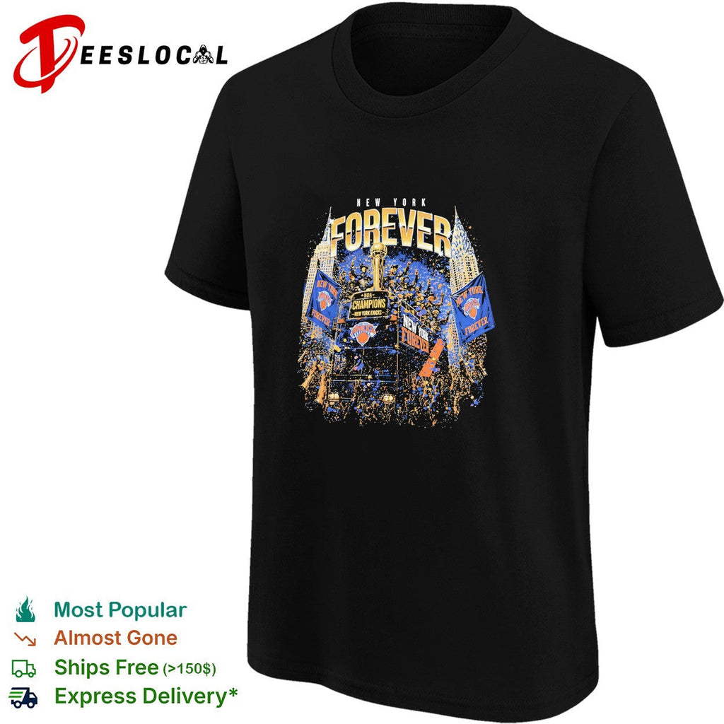New York forever Knicks champions skyline night fireworks graphic shirt Unisex