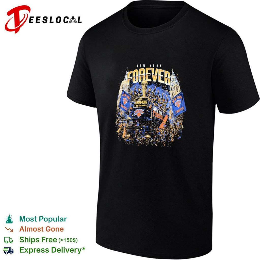 New York forever Knicks champions skyline night fireworks graphic shirt Unisex