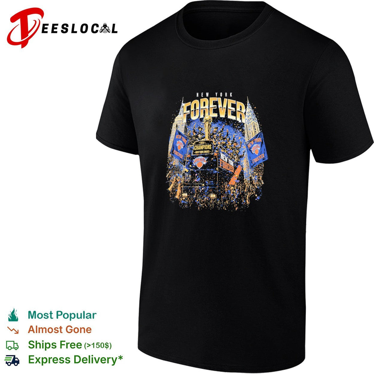 New York forever Knicks champions skyline night fireworks graphic shirt Unisex