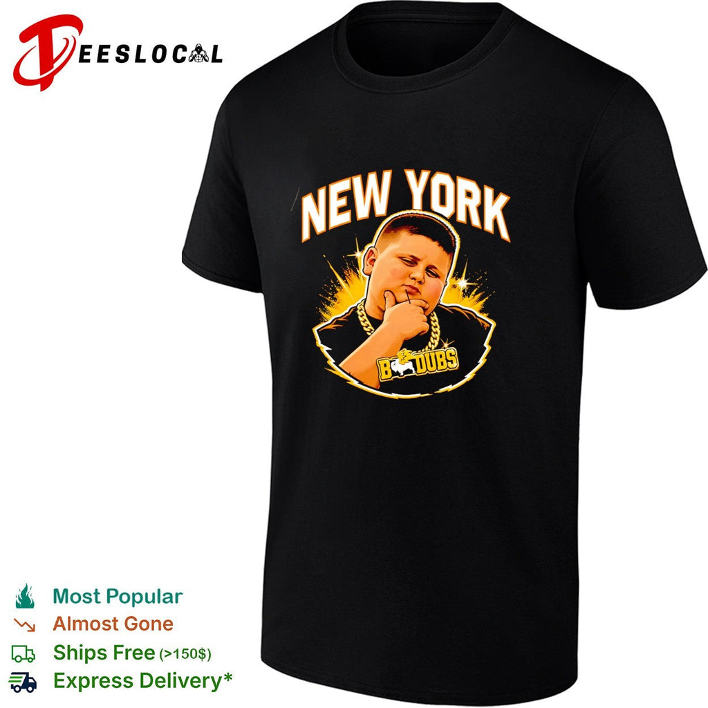 New York kid with chain B Dubs mascot graphic shirt Unisex