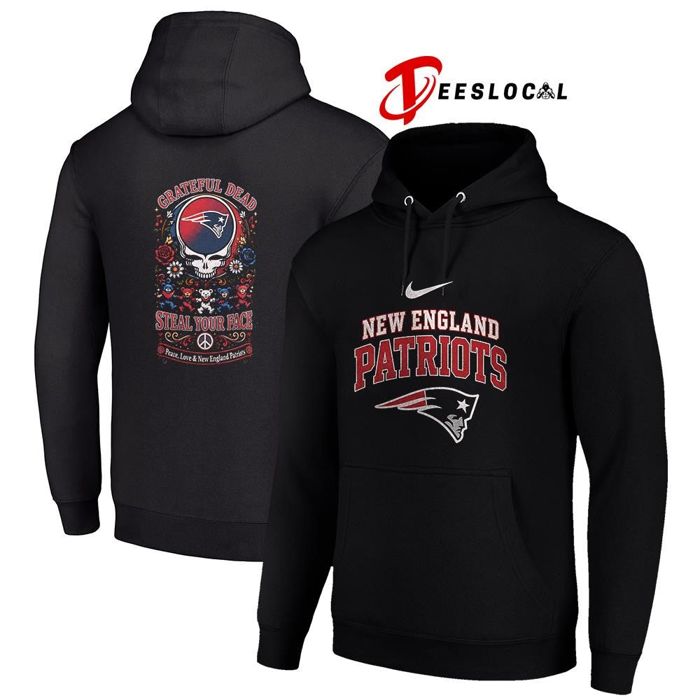 NewEnglandPatriotsxGratefulDeadstealyourfacepeacelovelogoshirt Unisex