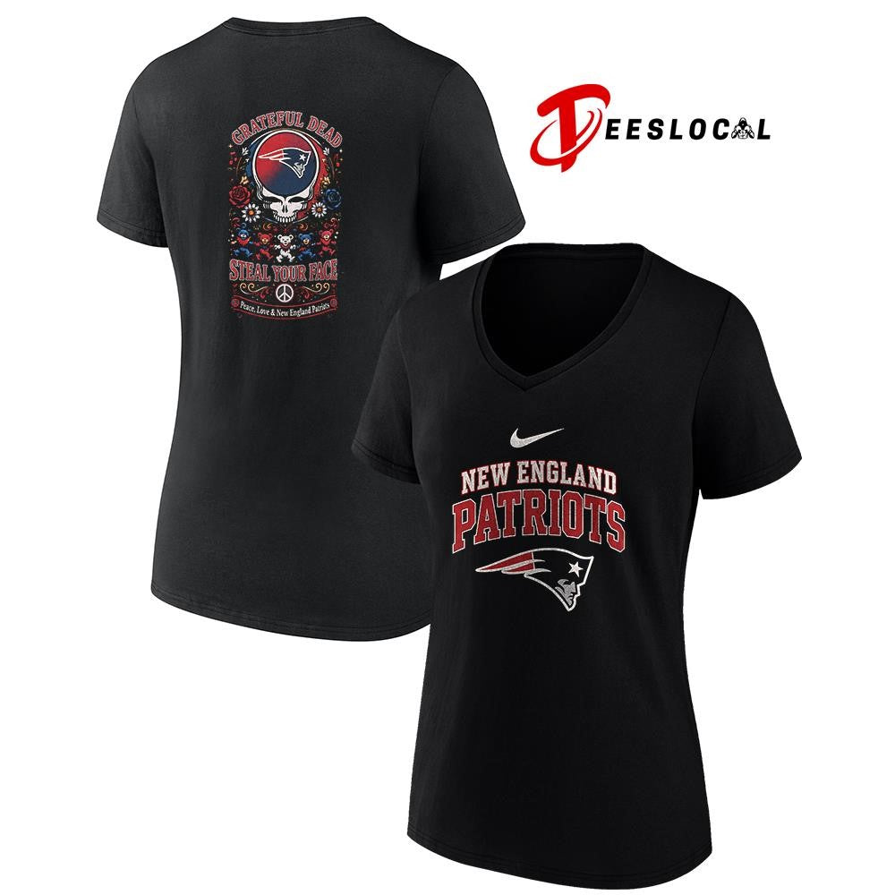 NewEnglandPatriotsxGratefulDeadstealyourfacepeacelovelogoshirt Unisex