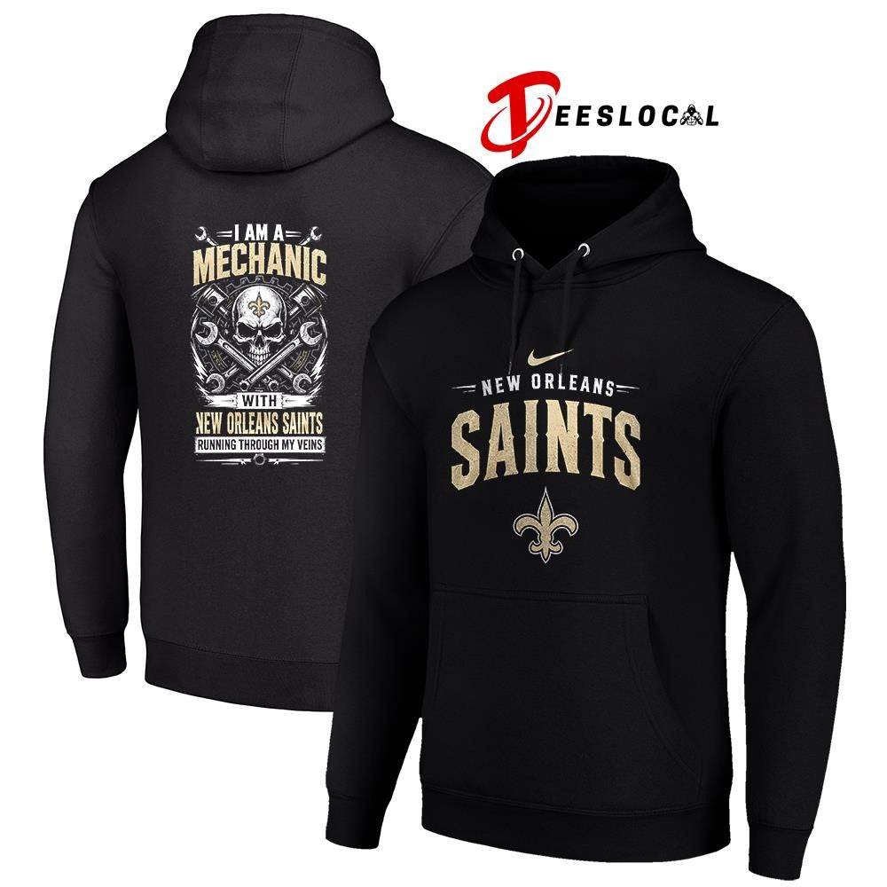 NewOrleansSaintsIamamechanicrunningthroughmyveinsskeletonshirt Unisex
