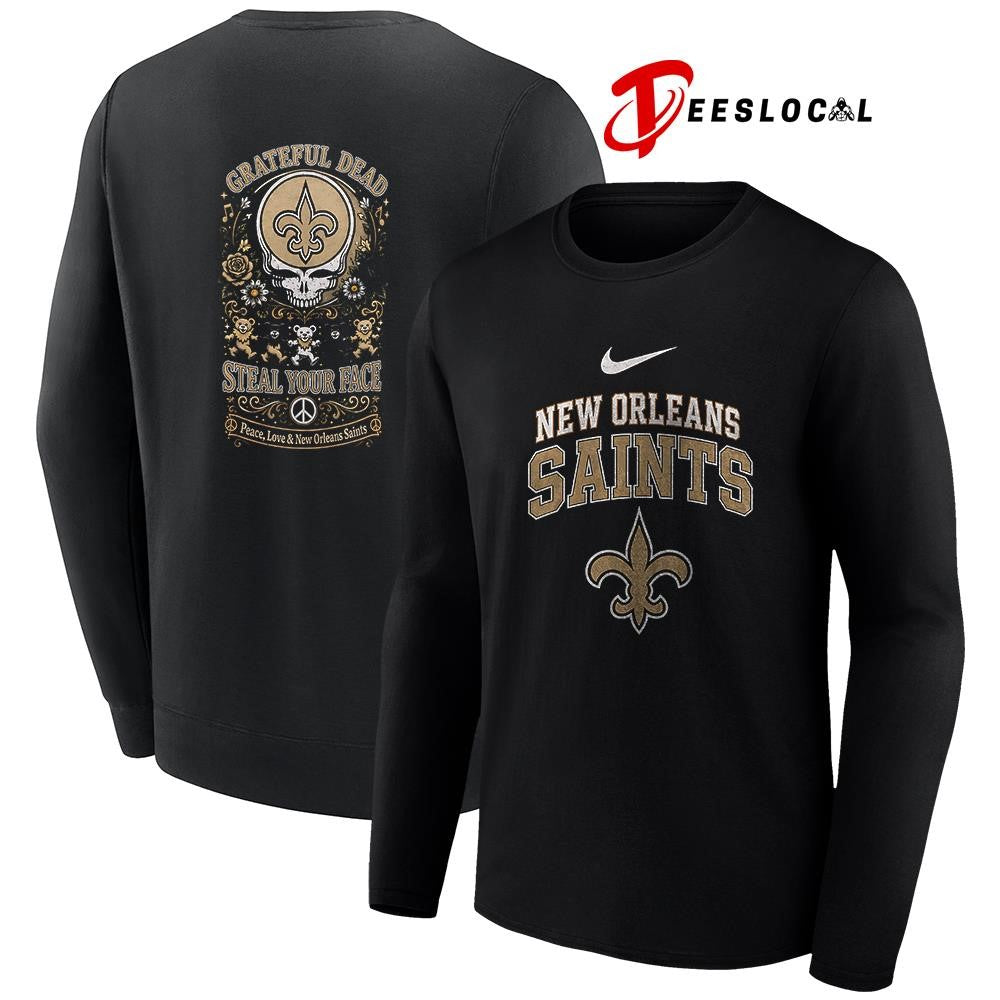 NewOrleansSaintsxGratefulDeadstealyourfacepeacelovelogoshirt Unisex