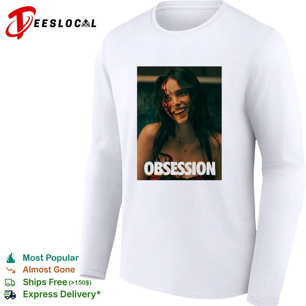 Nikki Freeman bloody faced woman smiling horror movie poster art shirt Unisex