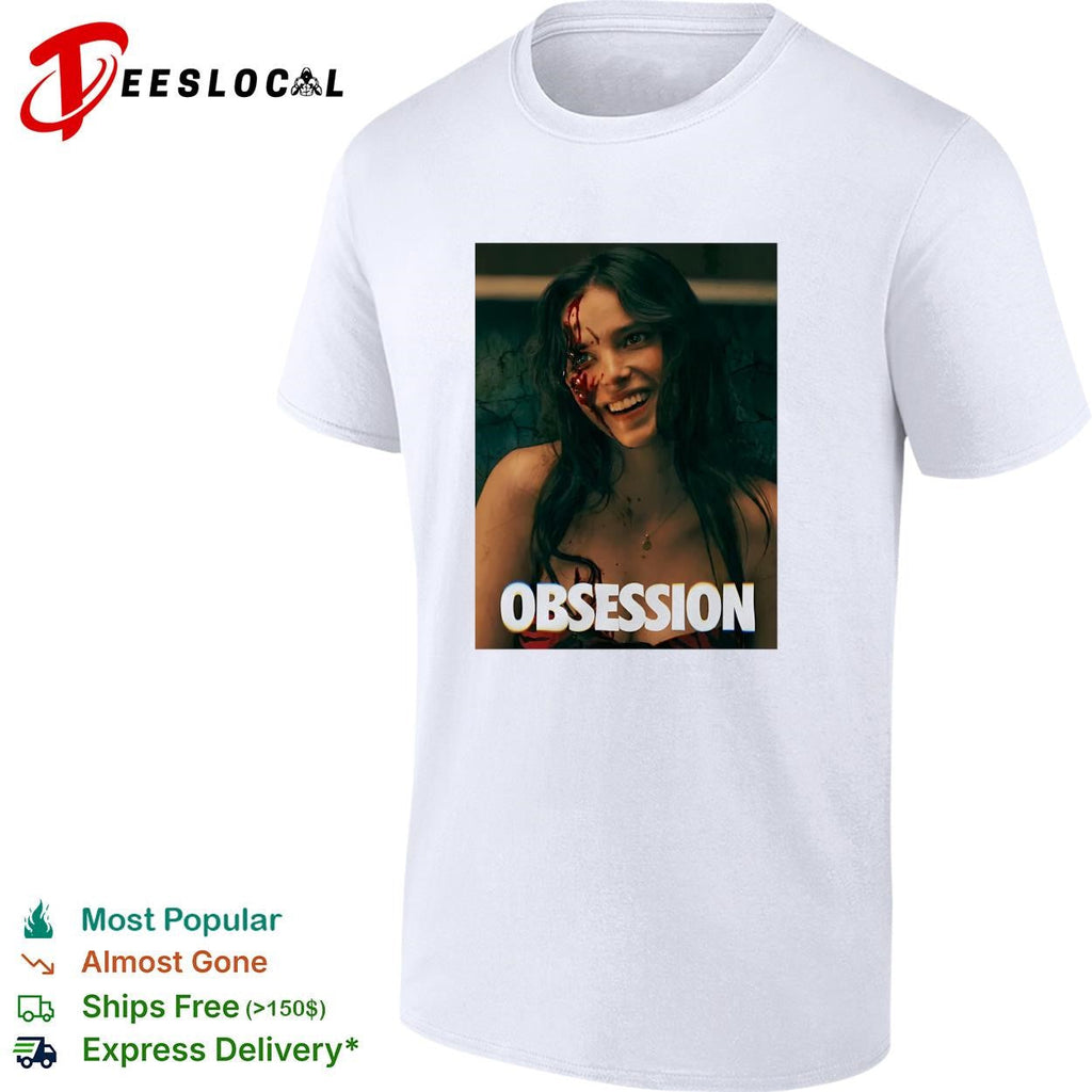 Nikki Freeman bloody faced woman smiling horror movie poster art shirt Unisex