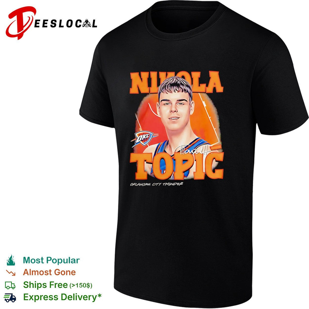 Nikola Topic Oklahoma City Thunder NBA Basketball shirt Unisex