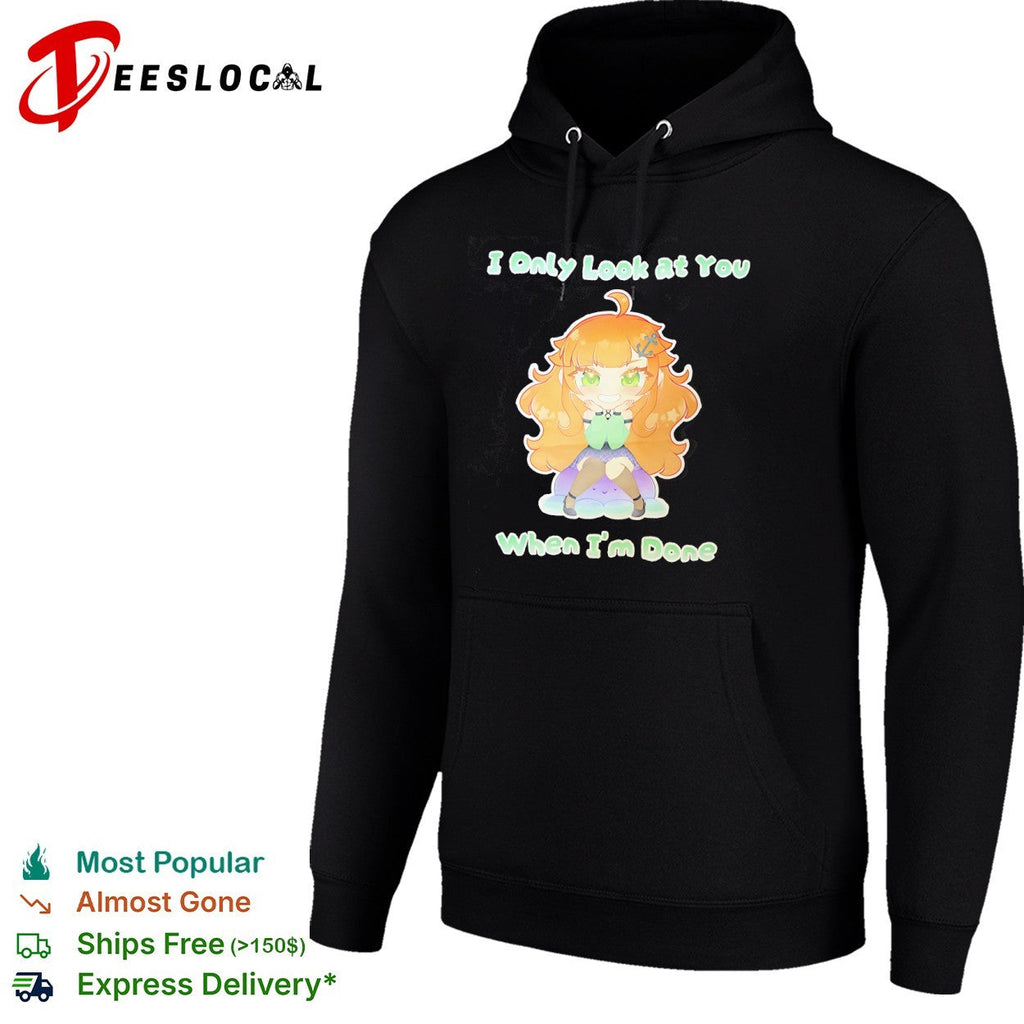 Ninomae Ina nis Hololive I Only Look at You When Im Done chibi anime character shirt Unisex