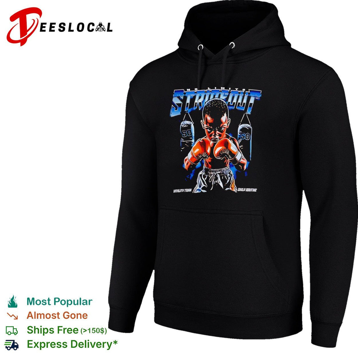 No Limits Strikeout Vitality Train Daily Routine Punching Bag Boxing Combat shirt Unisex