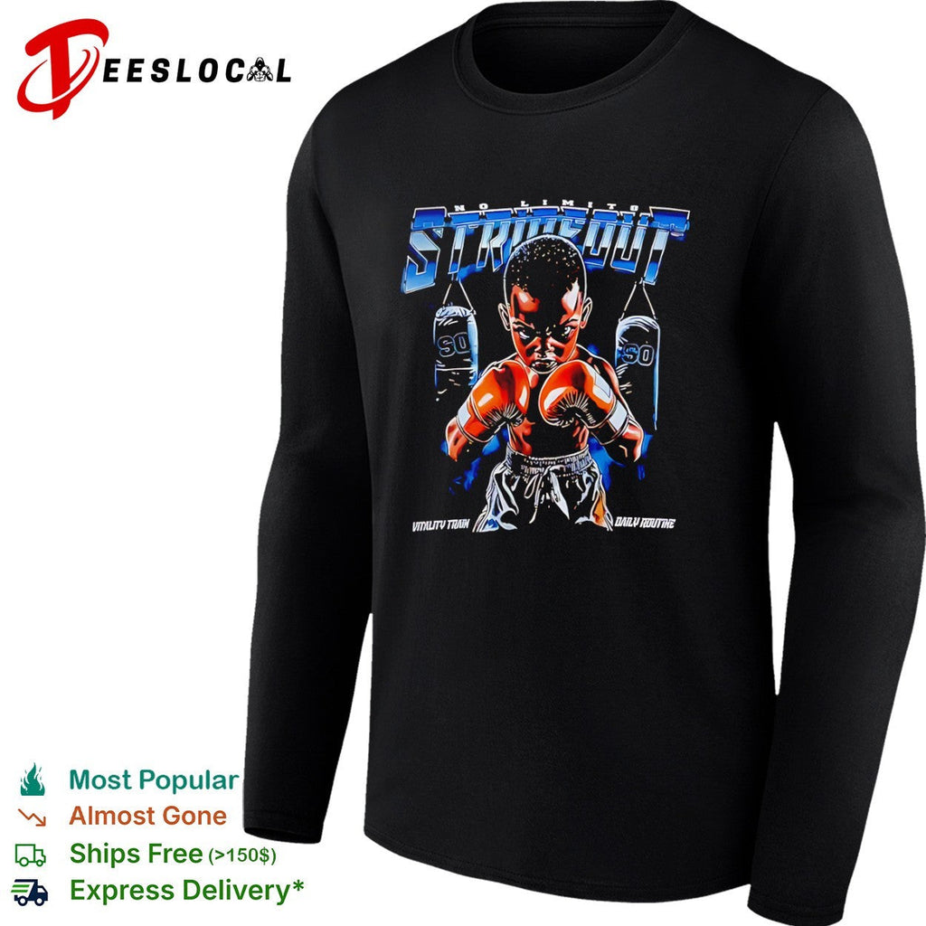 No Limits Strikeout Vitality Train Daily Routine Punching Bag Boxing Combat shirt Unisex