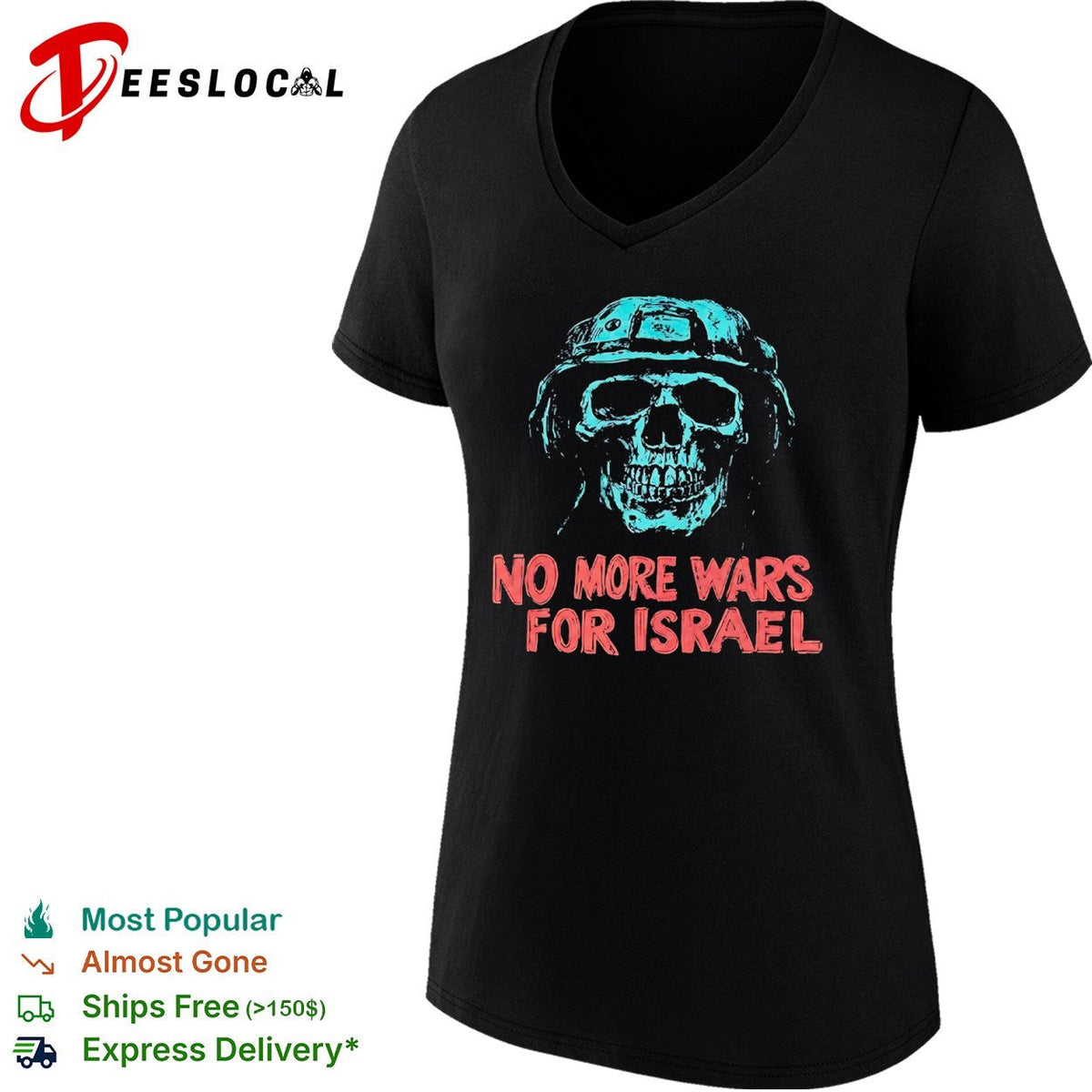 No More Wars for Israel skull helmet shirt Unisex