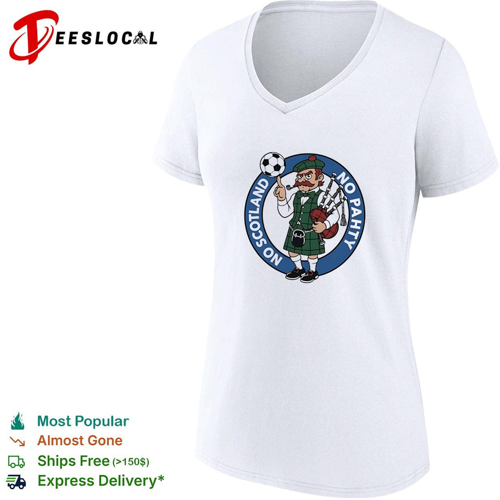 No Pahty No Soctland soccer and bagpipes cartoon shirt Unisex