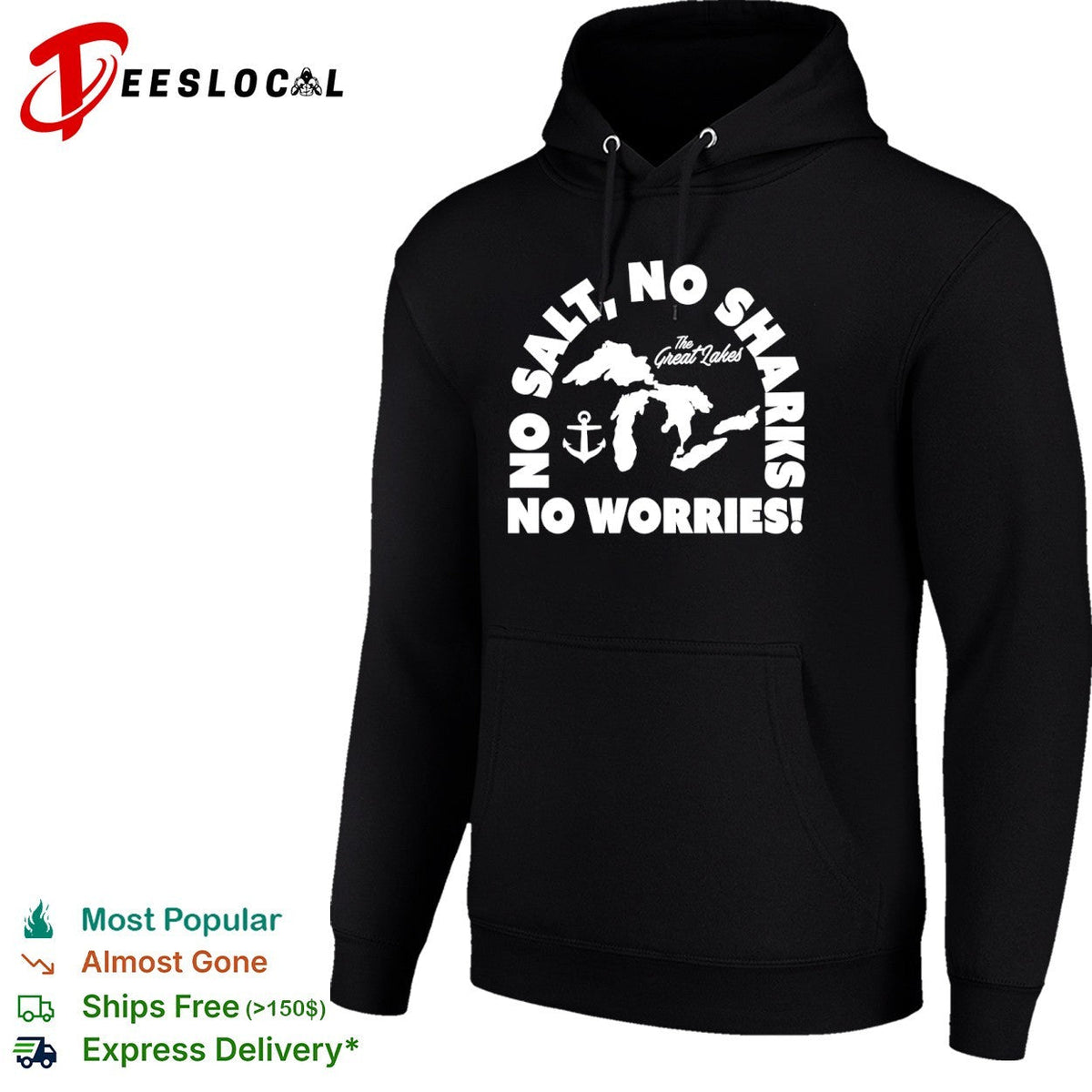 No Salt No Sharks No Worries The Great Lakes shirt Unisex