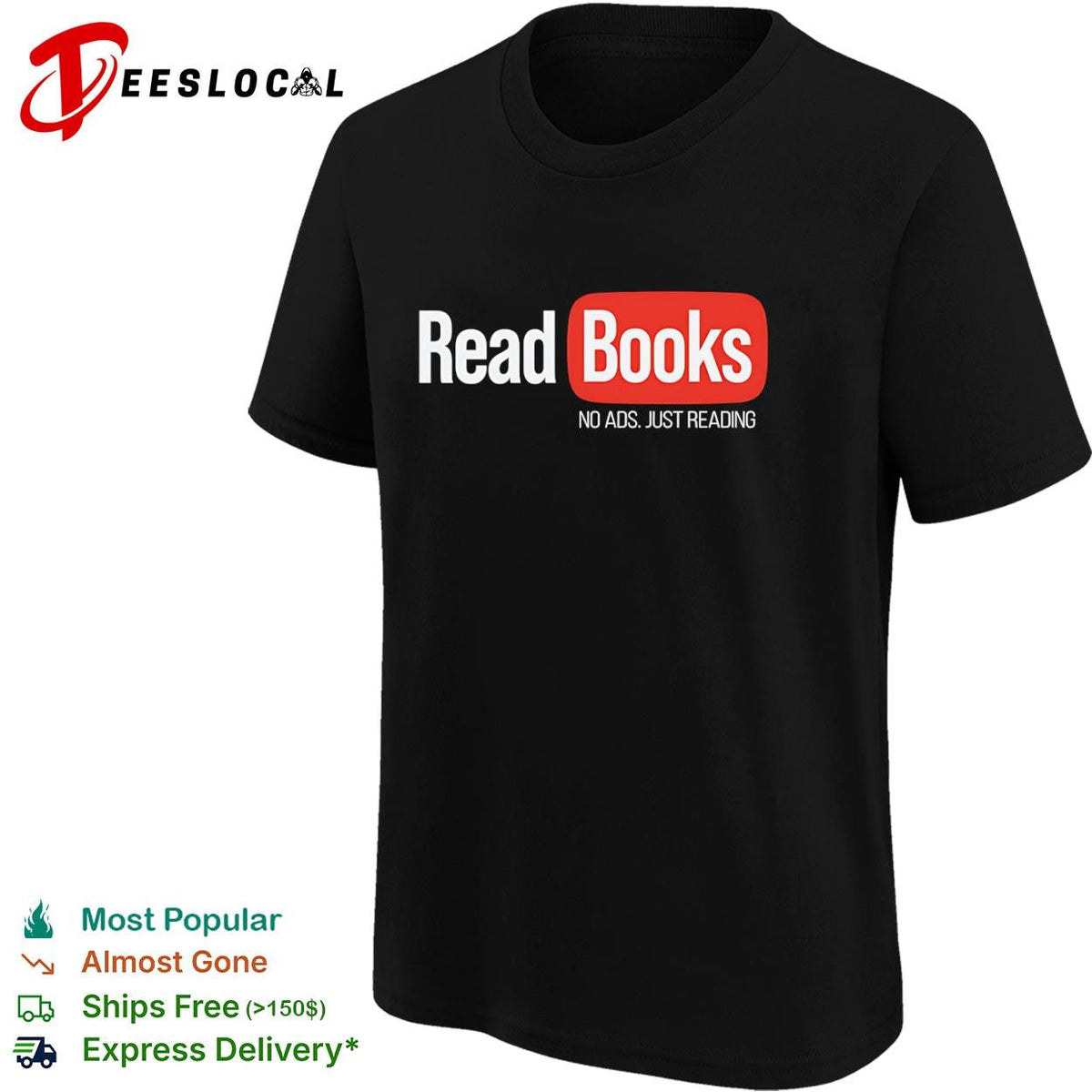 No ads just reading read books shirt Unisex