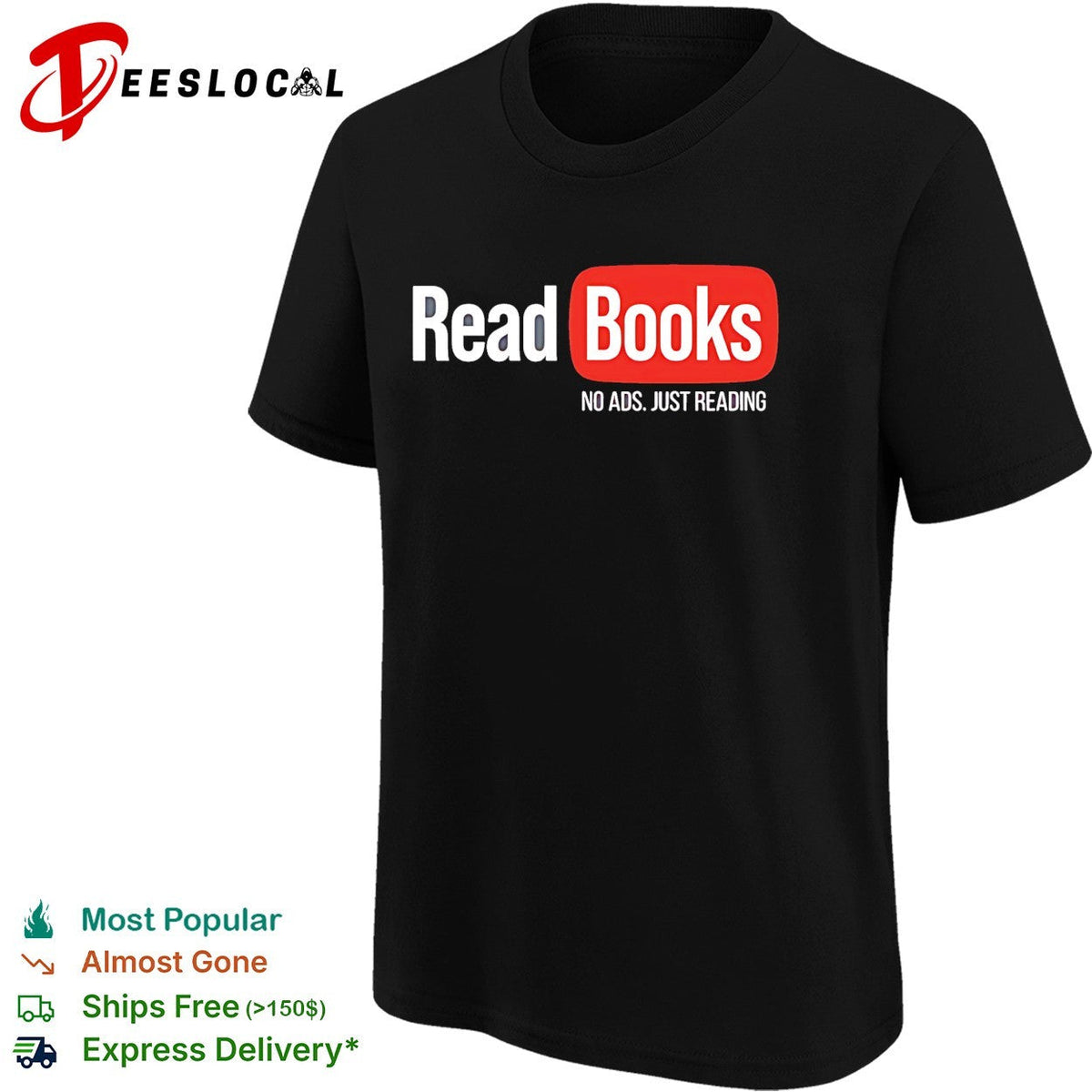 No ads just reading read books parody shirt Unisex