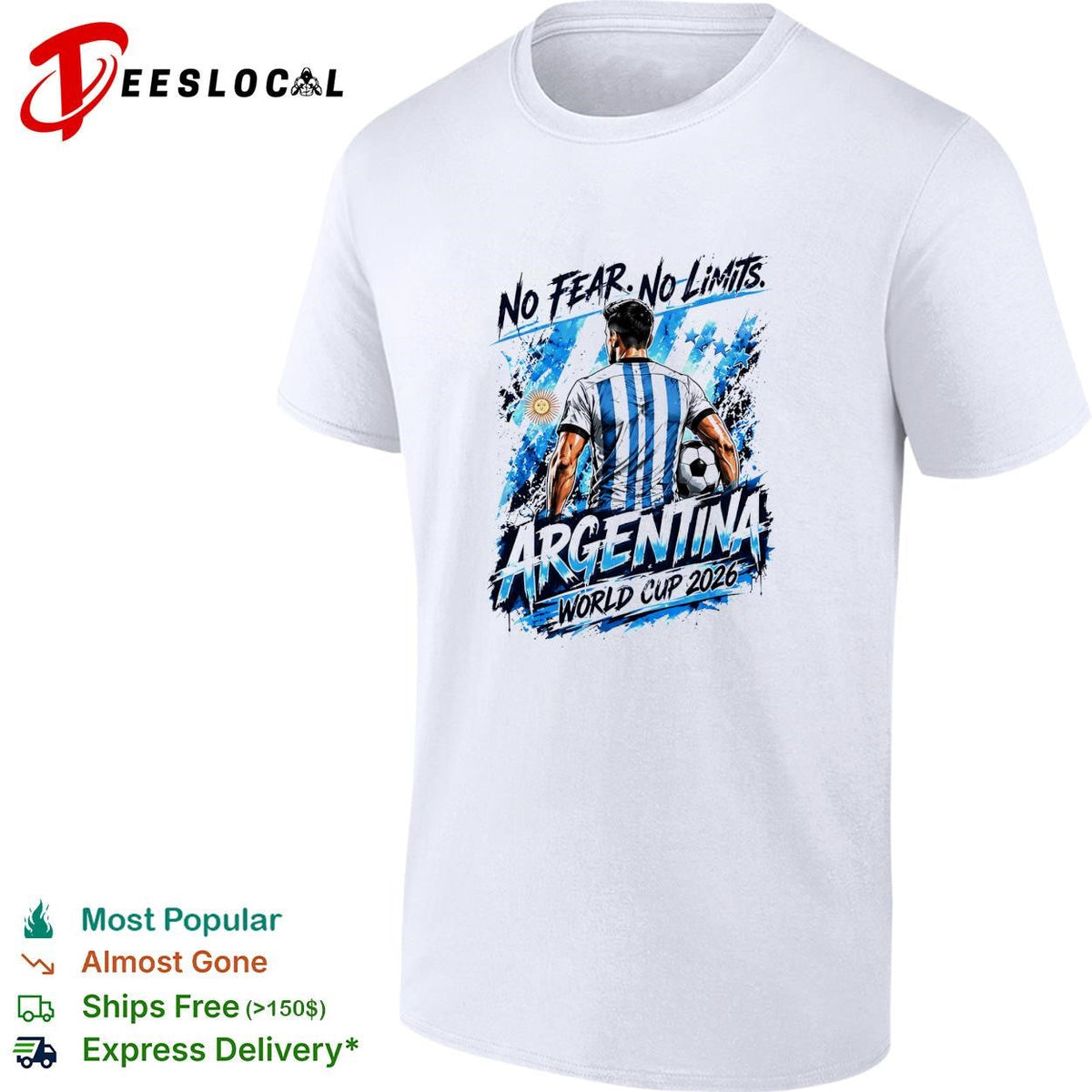 No fear no limits soccer player splash poster shirt Unisex