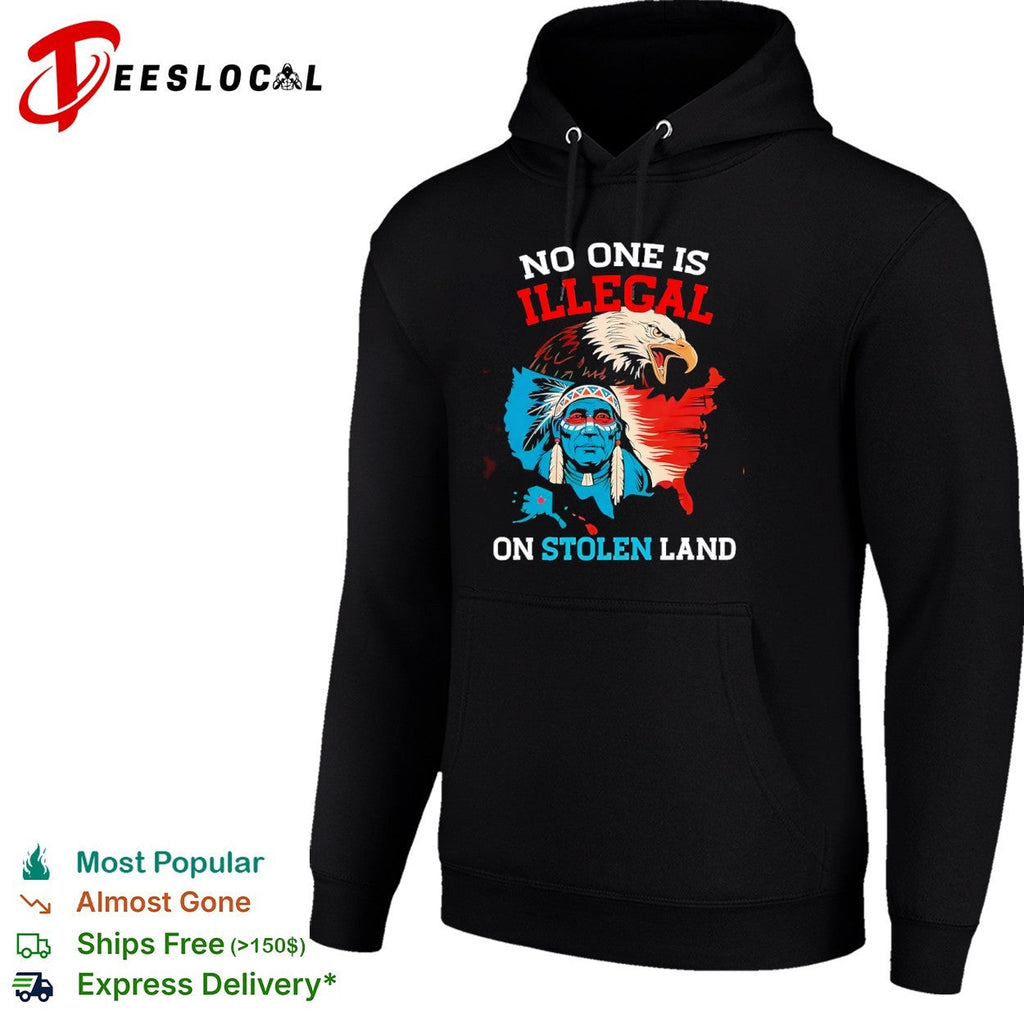No one is illegal on stolen land Indigenous American eagle shirt Unisex