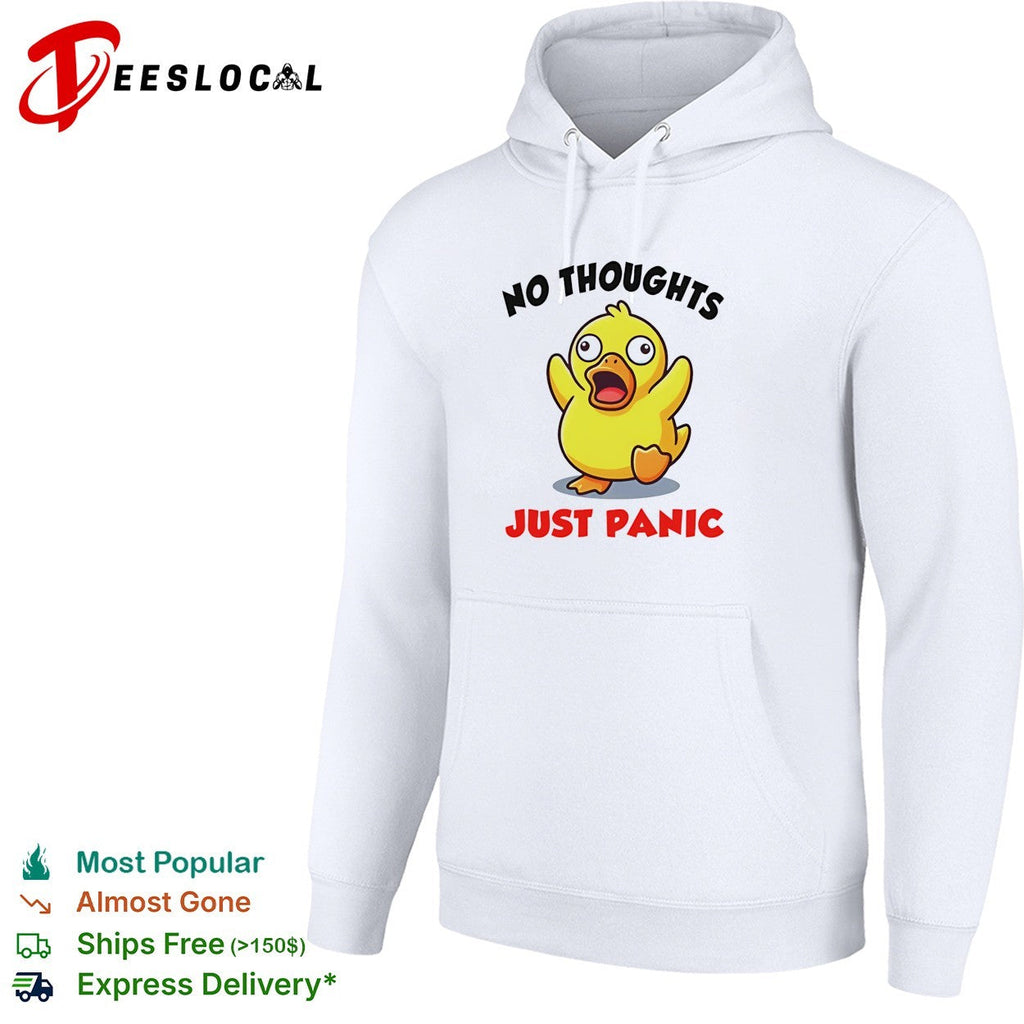 No thoughts just panic duck cartoon anxiety humor shirt Unisex